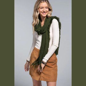 Olive Net Scarf Fringe Tassel